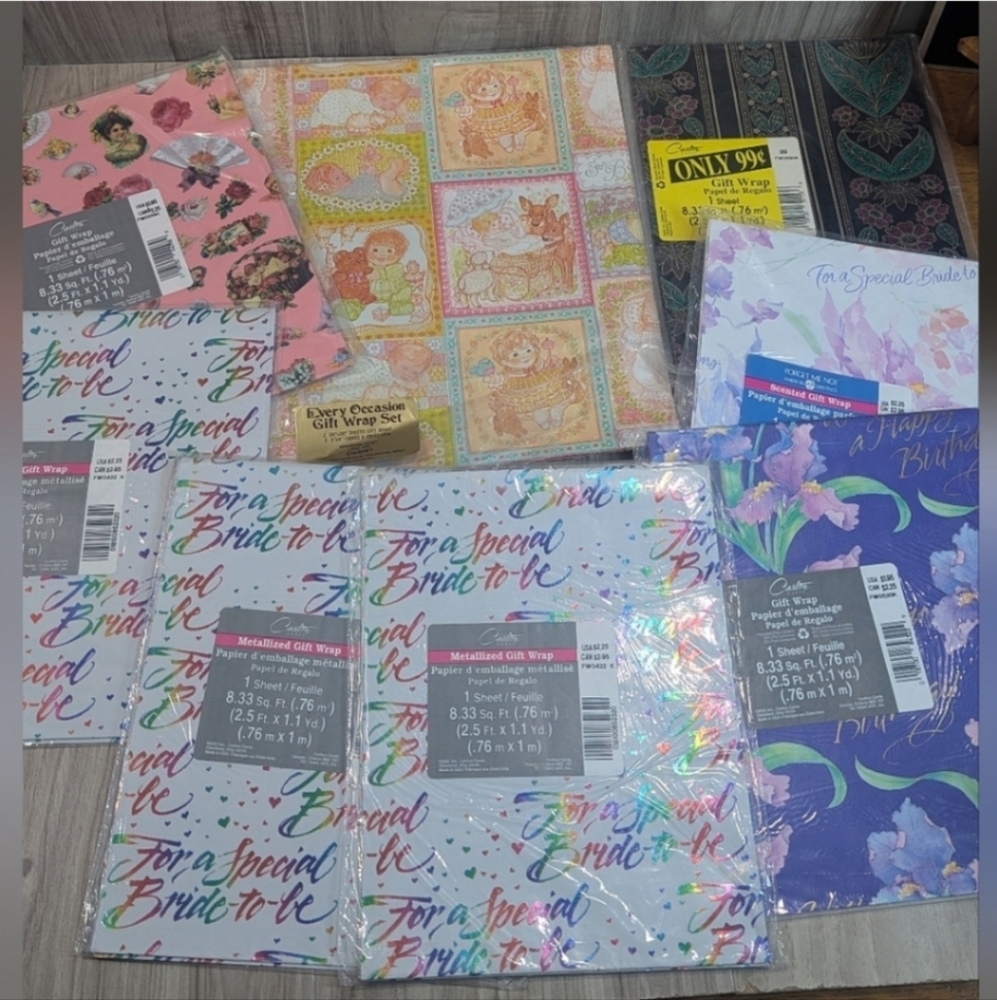 Vintage Occasional Gift Wrapping Paper 70s/80s Bundle